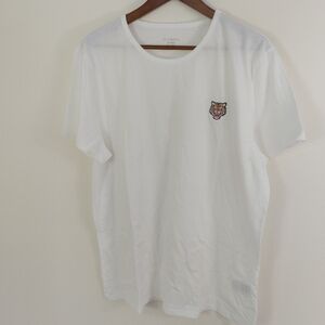 Segments Tiger Embroidered Shirt White Size 2XL